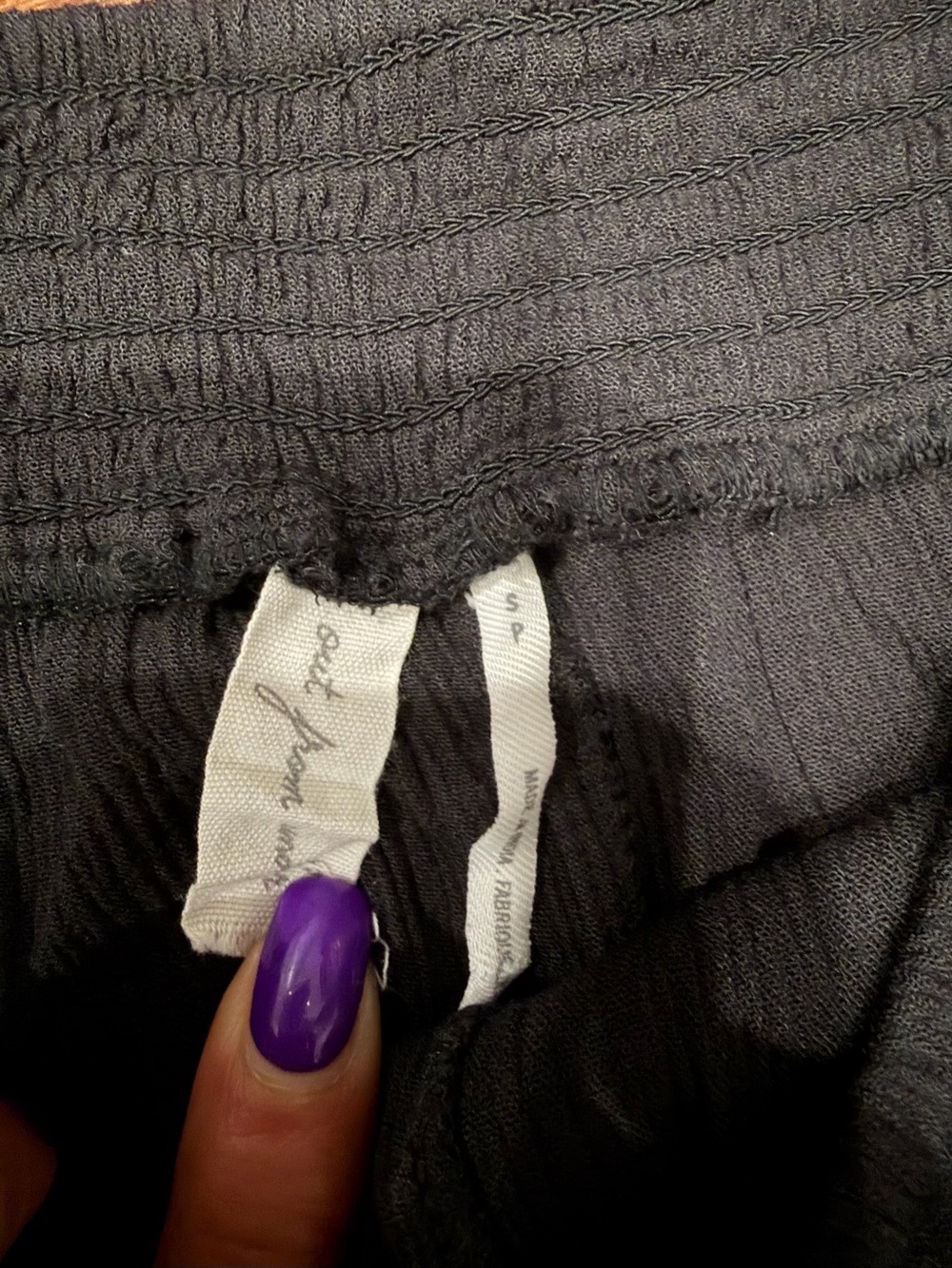 Urban Outfitters-Out from Under Black Wide-Leg Tie Detail Pants - Picture 6 of 7